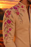 AARIV | Floral Embroidered Indo-Western Sherwani Set