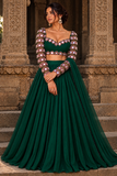 Aaina Emerald Mirrorwork Lehenga Set