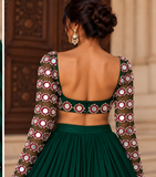 Aaina Emerald Mirrorwork Lehenga Set