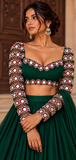 Aaina Emerald Mirrorwork Lehenga Set