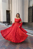 SCARLET RED LEHENGA